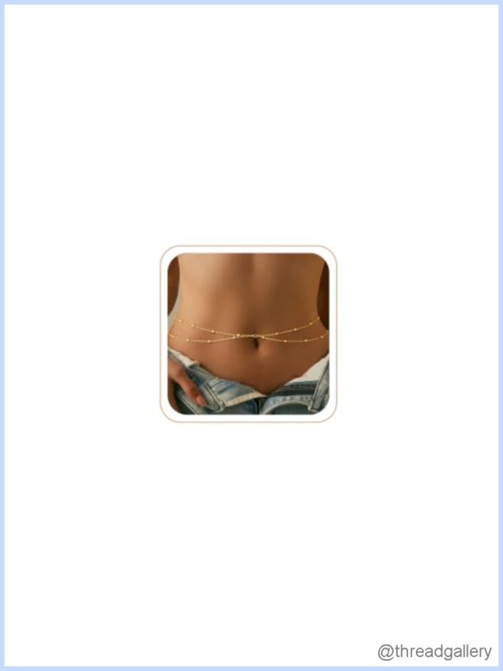 14k Gold Plated Brass Waist Chain Satellite Bead Belly Chain Adjustable